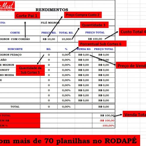 Planilha de Rendimento